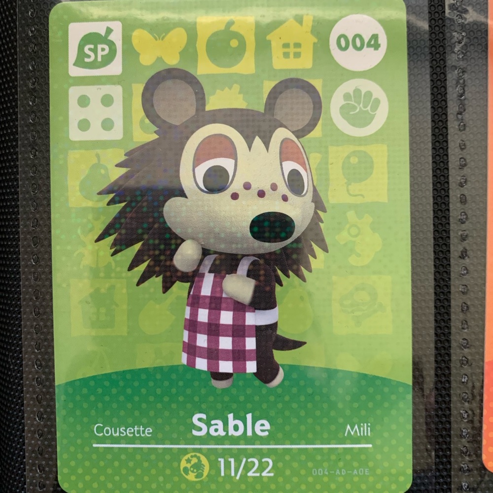 Sable 004 - Nintendo Animal Crossing amiibo card